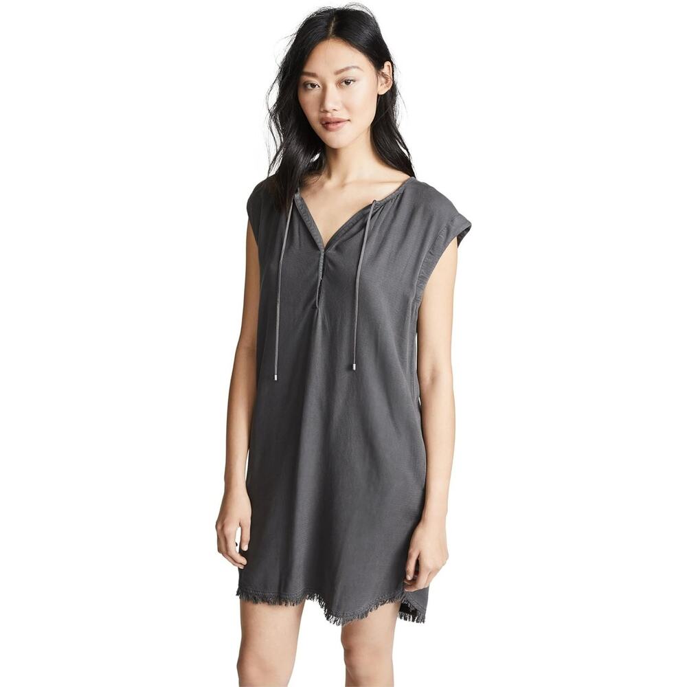 Splendid Womens Short Sleeve Drop Shoulder Dress - Lead Gray, Medium NWT
